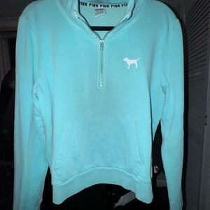 Victoria's Secret PINK Light Blue Quarter-Zip Sweatshirt